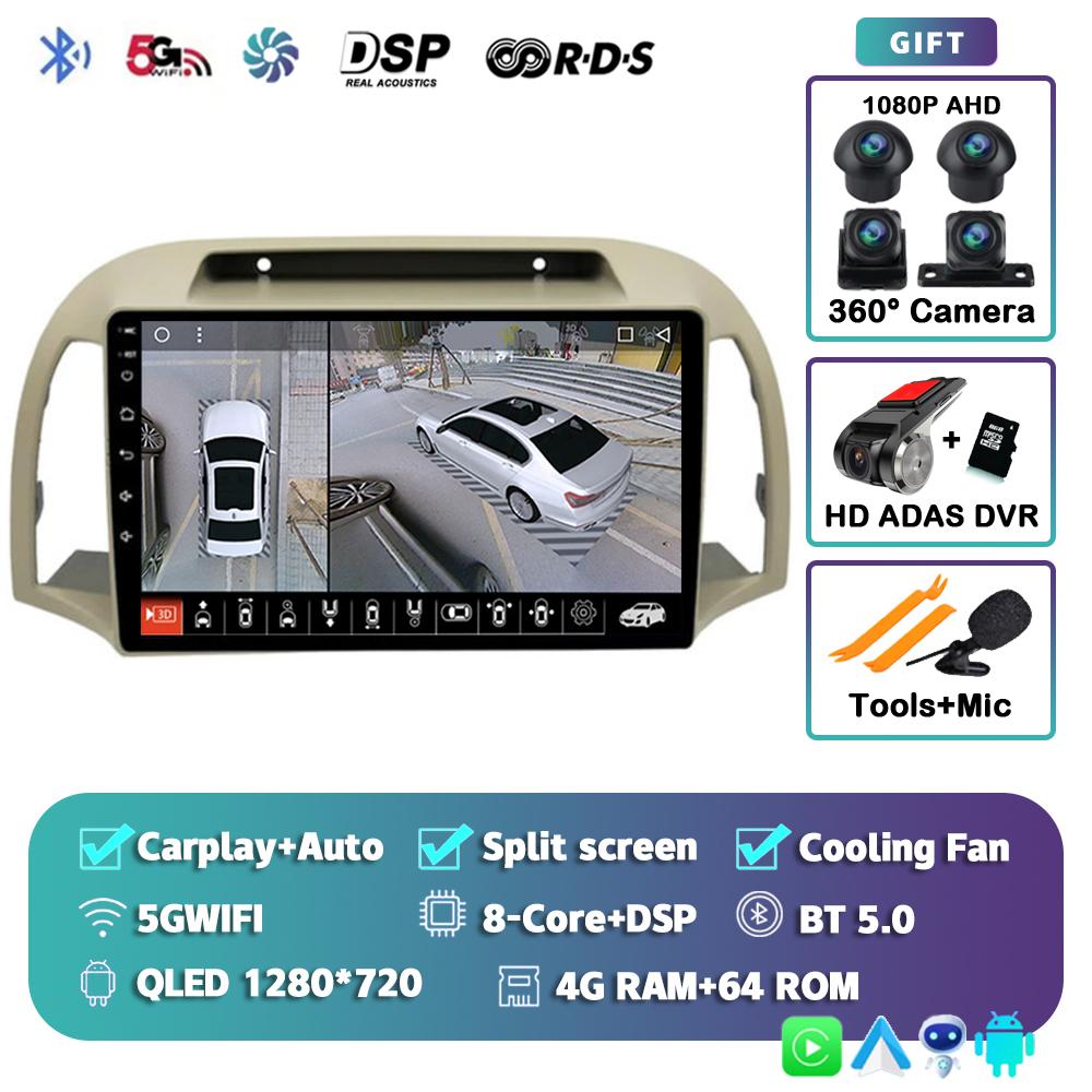 Android 14 Carplay Auto Car Radio For Nissan March Micra K12 2002-2010 Navigation Autoradio Audio Multimedia Video Player Stereo