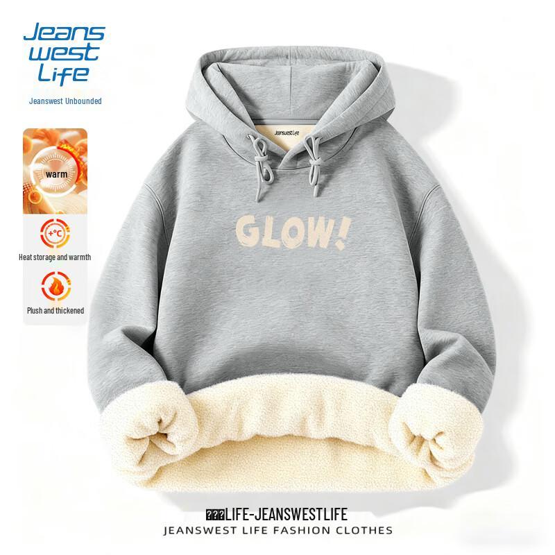 Jeanswest Life Men's Winter Fleece Hooded Sweatshirt