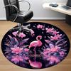 1pcFlamingo Night Garden Office Round Area Rug, Indoor Mat Suitable ForOffice, Under Office Chairs Bedroom Living Room Home Decor, Room Deco 054