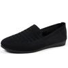 Foreign trade new women's fly-woven breathable flat-soled single shoes women's soft-soled one-pedal casual knitted four-season work shoes