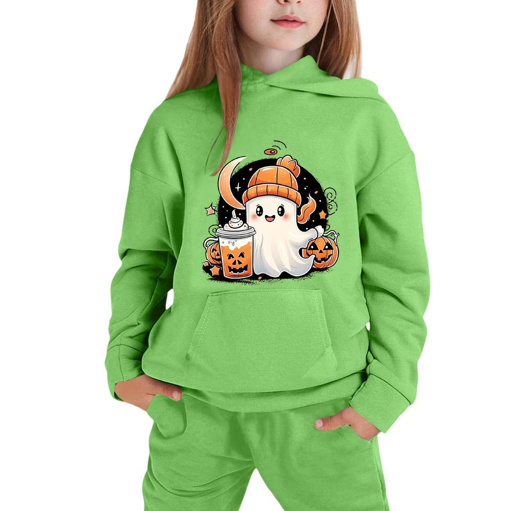 Kids Hoodie with Halloween Print - Long Sleeve Pullover Sweatshirt for Boys and Girls