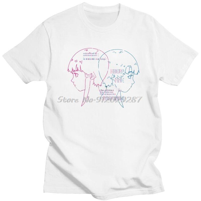 Serial Experiunisexts Lain Iwakura T Shirt Unisex Short Sleeves Soft Cotton TShirt Casual Japanese Glitch Aesthetic Unisexga Anime Tees S