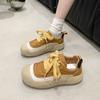 Spring and Autumn Retro Thick Baseplate Shoes Soft Leather Big Head Ugly Cute Casual Round Head Soft Sole Soft Surface Niche Original Single Shoes Wom