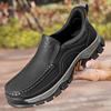Men's Waterproof Slip On Faux Leather Hiking Shoes for Male Outdoor Non-Slip Walking Sneakers Casual Loafers Work Shoes Comfortable Short Boots