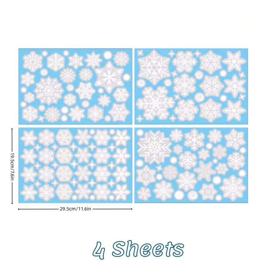 

137 шт. Статические наклейки на окна в виде снежинок, электростатические белые, для Рождества, Нового года, декора для стекла и зеркал, праздничный декор, зимняя наклейка