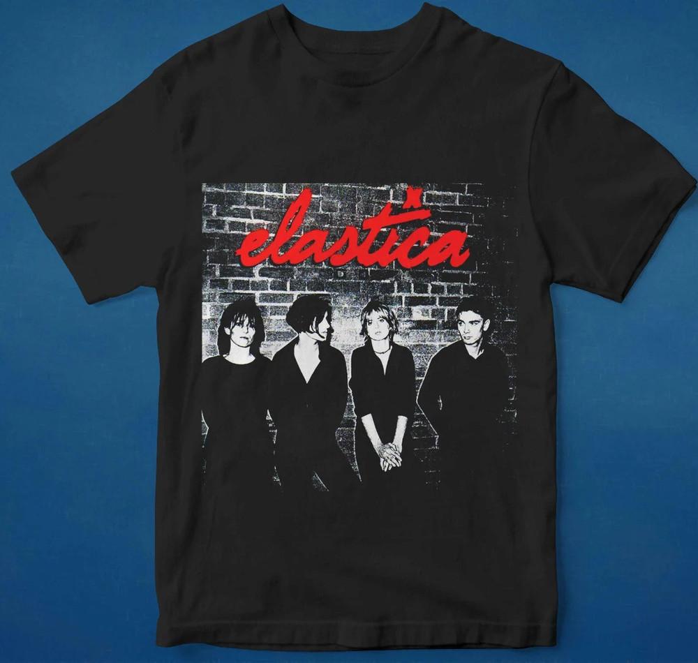 Vtg Elastica band T-Shirt Black Cotton Full Gift For Fans Unisex T-Shirt XXXXL