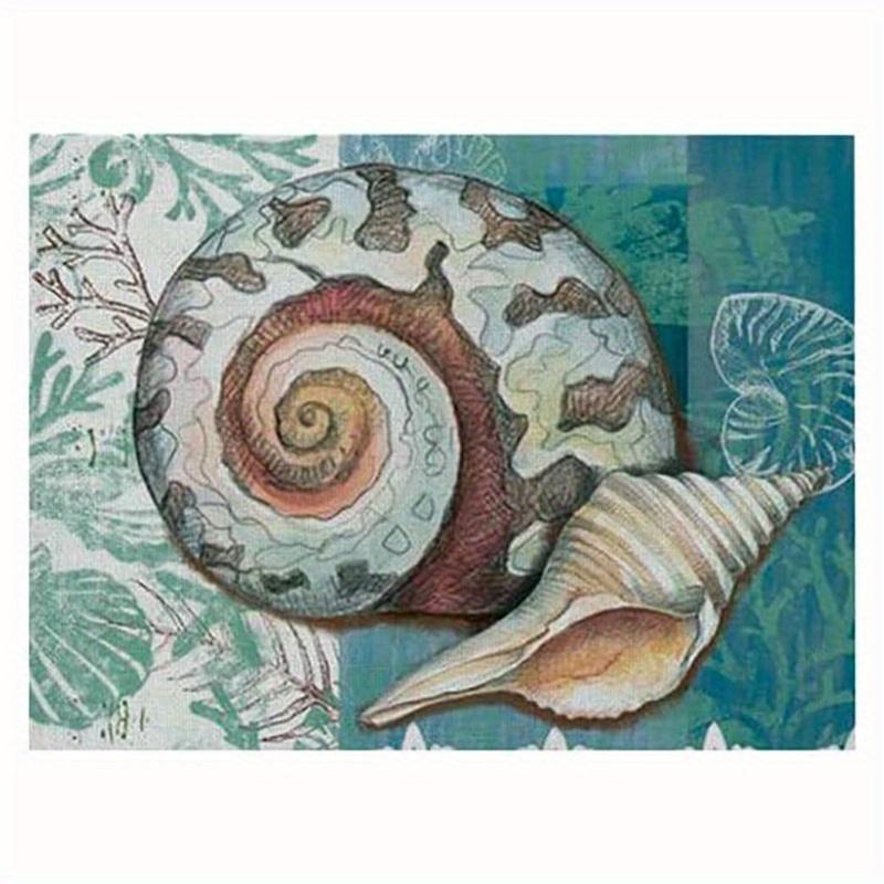 1pc Vintage Ocean Style Encrypted Linen Placemat, Summer Style Seahorse/Starfish/Seashell/Conch Table Mat, Tabletop Protection