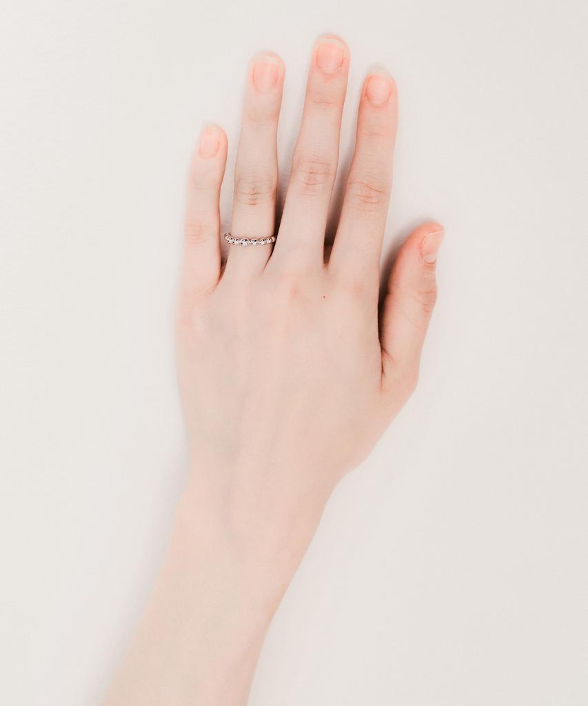 Ccorie Mini Ball Crescent Ring Silver