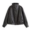 2026 Womens Street Fashion Casual Stand Collar Faux Leather Jacket W09 12407