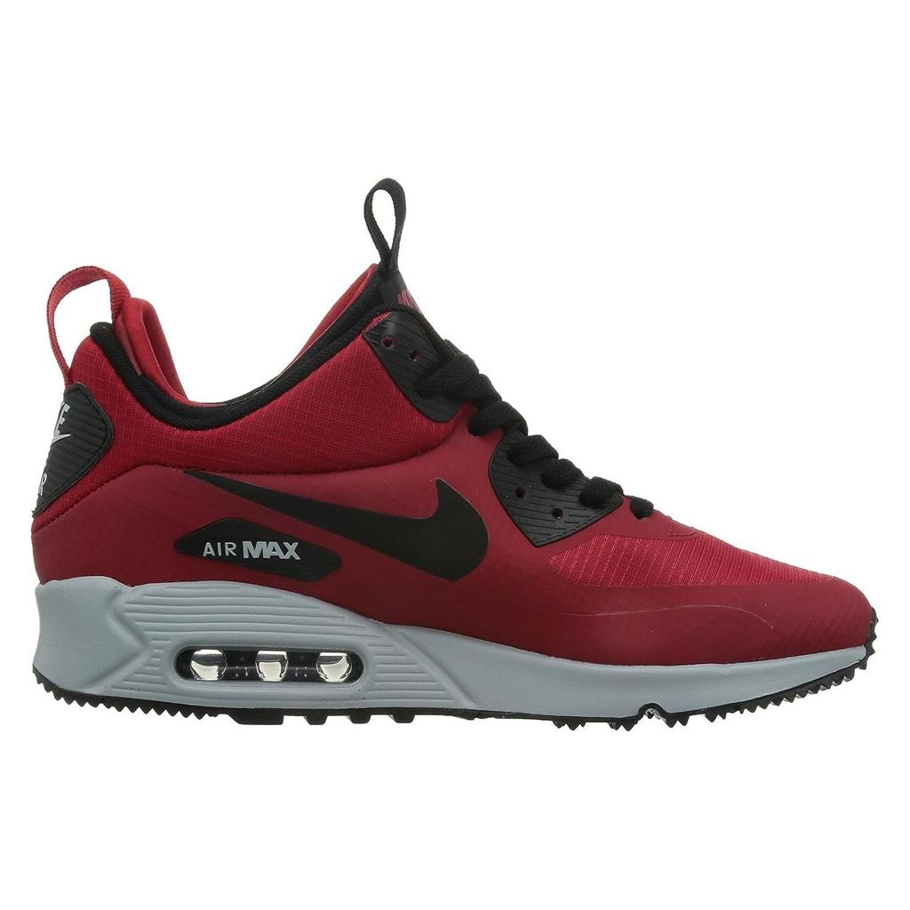 Nike Air Max 90 Mid Winter Gym Red Pánské tenisky Černá-Vlčí šedá 806808-600