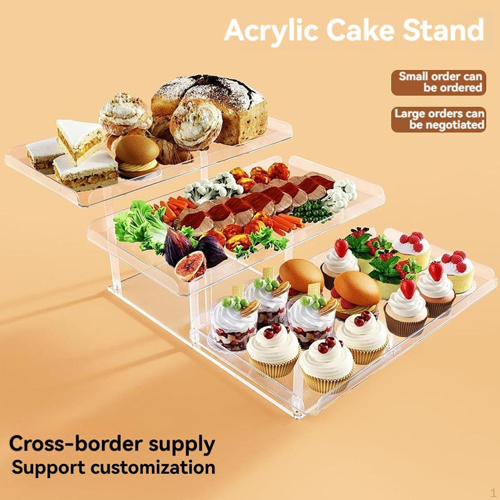 

Acrylic Cake Stand Cupcake Dessert Storage Serving Tray for Event Home Party Convex