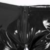5XL Mens Sexy Open Crotch Leather Short Pants For Sex Latex Shaping Sheath Fetish Boxer Leather Underpants Bulge Pouch Sexi