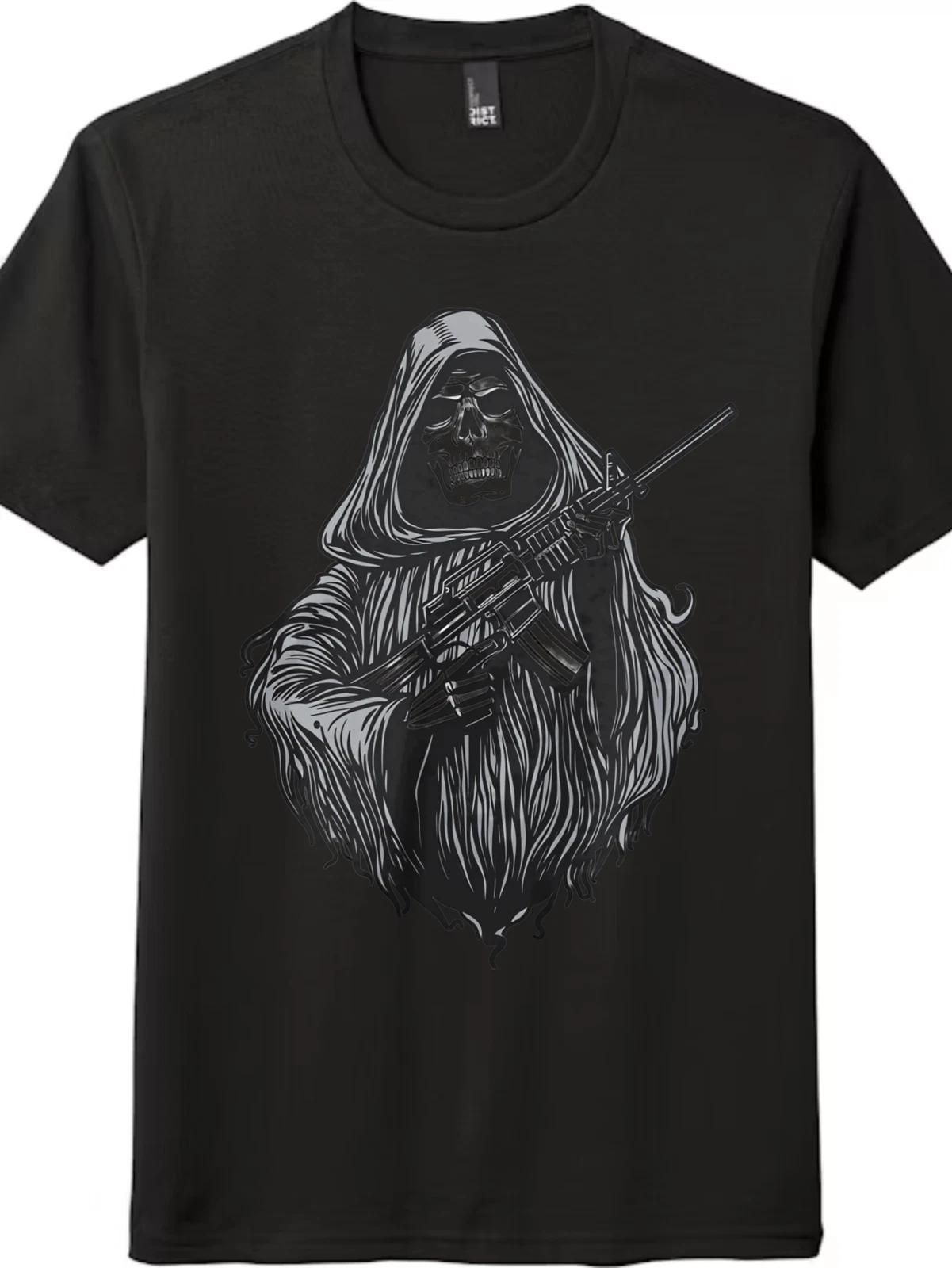 

Tactical Grim Reaper T-Shirt - Gift for Gun & Gothic Culture Fans 4XL