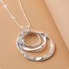 Copper 40-75cm Three-Ring Pendant Frosted Pendant Necklace for Women, Jewelry Accessories, Wedding Party