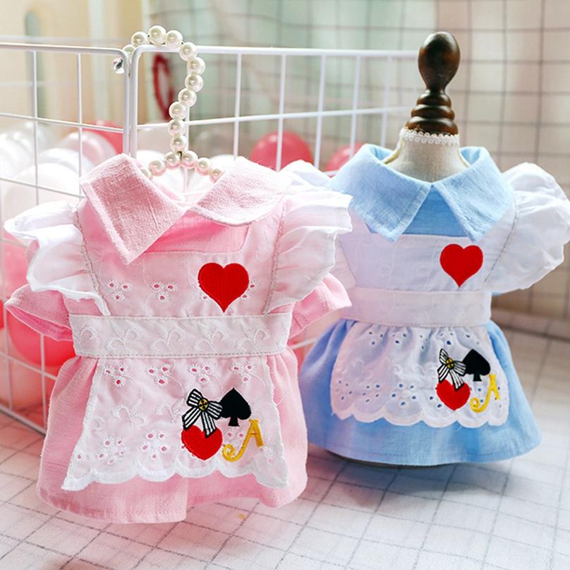 1Pc Party Costume Dog Princess Dress Bow Cute Polyester Party Pet Supplies Love Heart