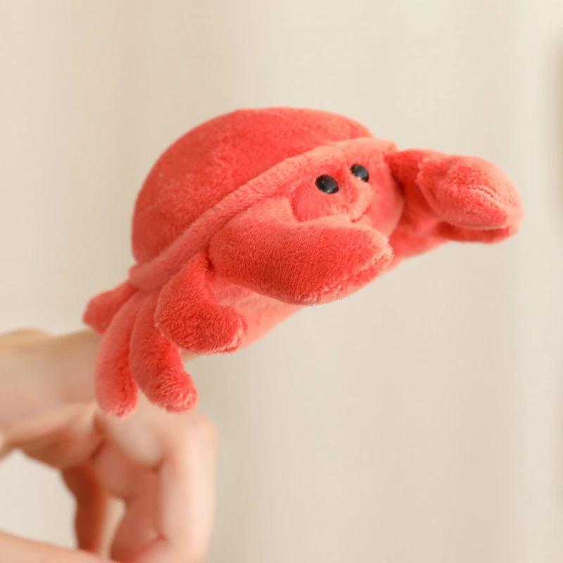 9CM Mini Finger Puppets Educational Toys For Children Hand Cartoon Birds Marine Animals Plush Doll Hand Puppets Tell Story Gifts