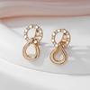 Kinel Shiny Natural Zircon Chunky Chain Dangle Earrings For Women Rose Gold Color Luxury Designer Daily Jewelry