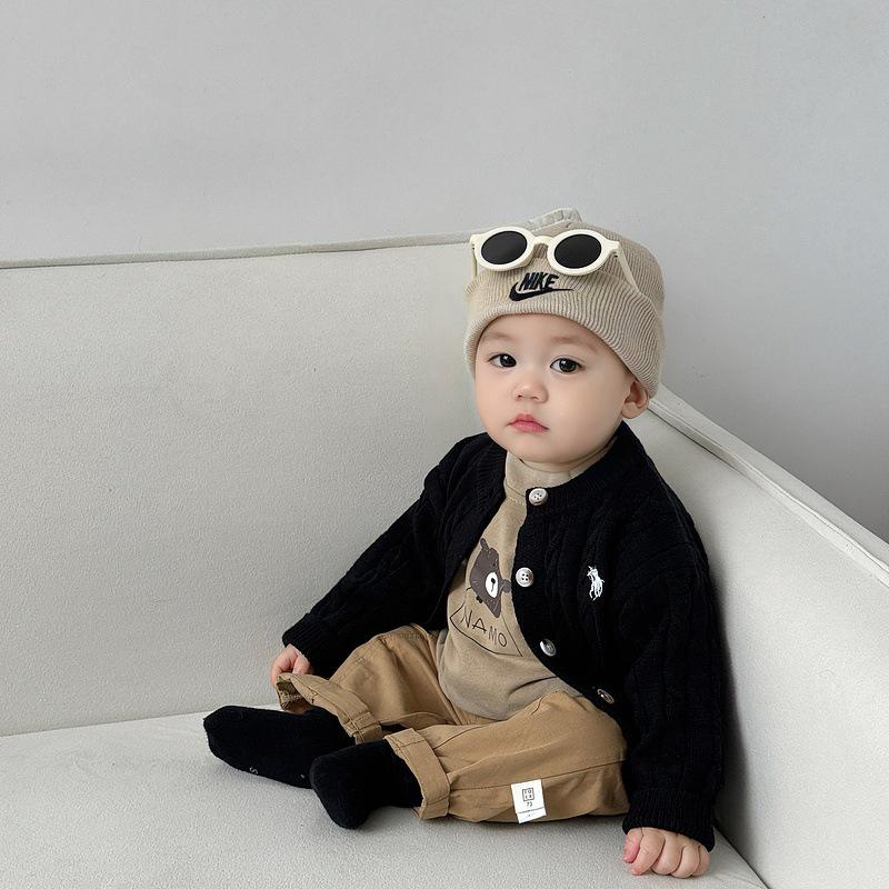 Stylish Boys' Embroidered Knit Cardigan - Baby Spring & Autumn Casual Sweater Set