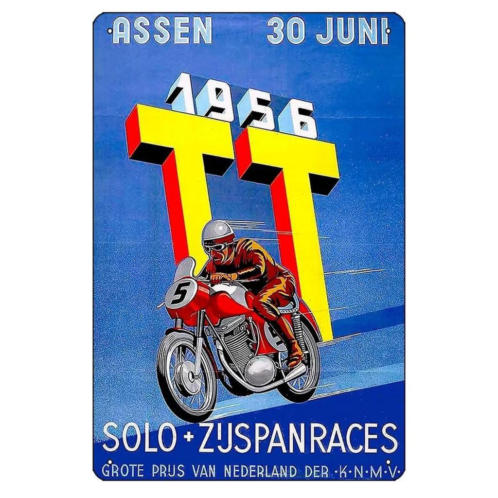 MotorcycleVintageCo Pinup Kovové cedule - Vintage umělecké plakáty - Železná malba Nástěnná dekorace - Pozvedne výzdobu v pánském doupěti a baru