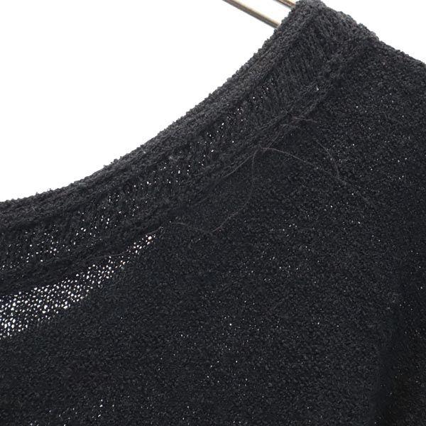 May Claire 70s vintage Short sleeve Wool Blend Knit one piece black Women Used