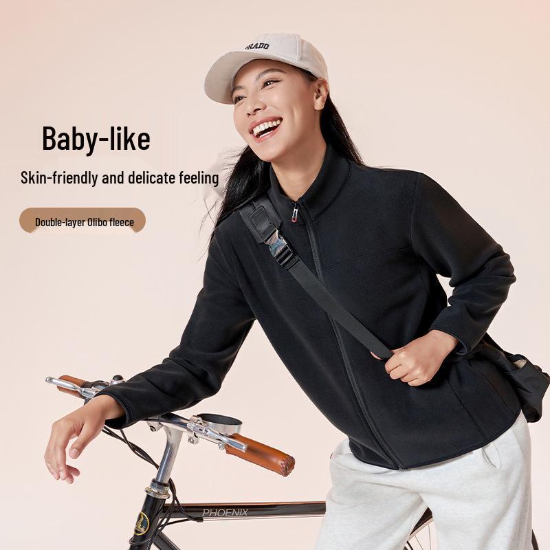 2026 Autumn/Winter Ollie Fleece Jacket: Stand Collar Sports Hoodie with Temperature-Locking Cardigan for Cold Protection.