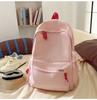 Schoolbag Korean version ins Solid color simple schoolbag Lazy wind backpack Female junior and high school students lightweight large-capacity 