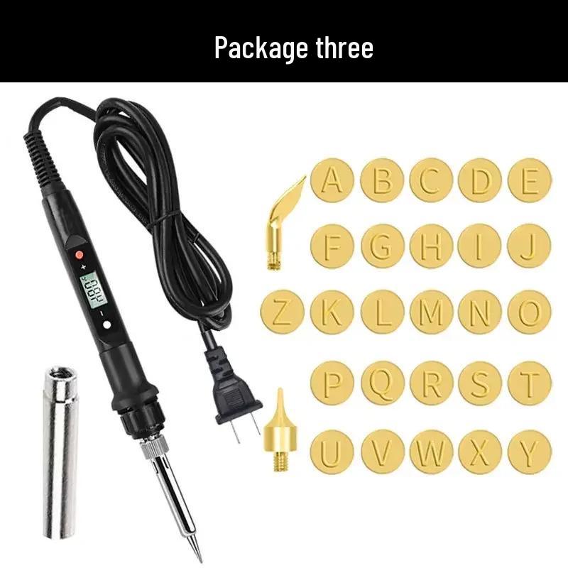 

Temperature-Adjustable Pyrography and Soldering Iron Set with Engraving and Carving Heads.