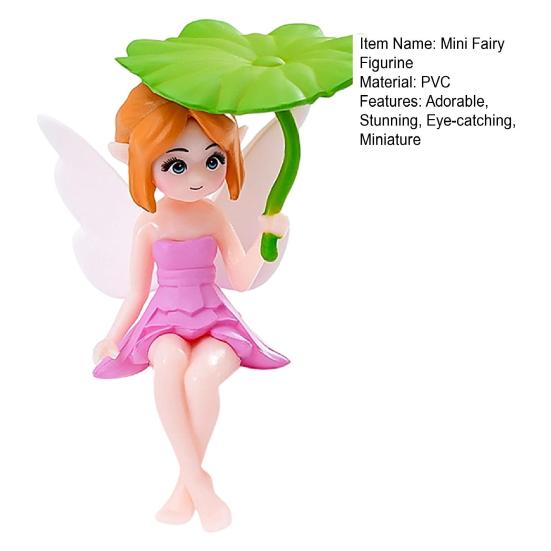 Miniature di Fate Ragazze Fatate Ornamenti con Foglia di Loto per Fioriera Giardino Fatato Paesaggi Muschiosi Scrivania di Casa Scaffale Decorazione per Auto