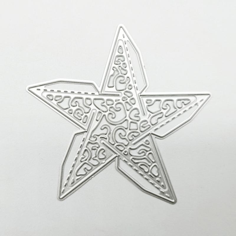 Metal 3D Star Shape Cutting Dies DIY Embossing Script Die Stencils Carbon Steel Die-Cut for Scrapbook Card Album Making