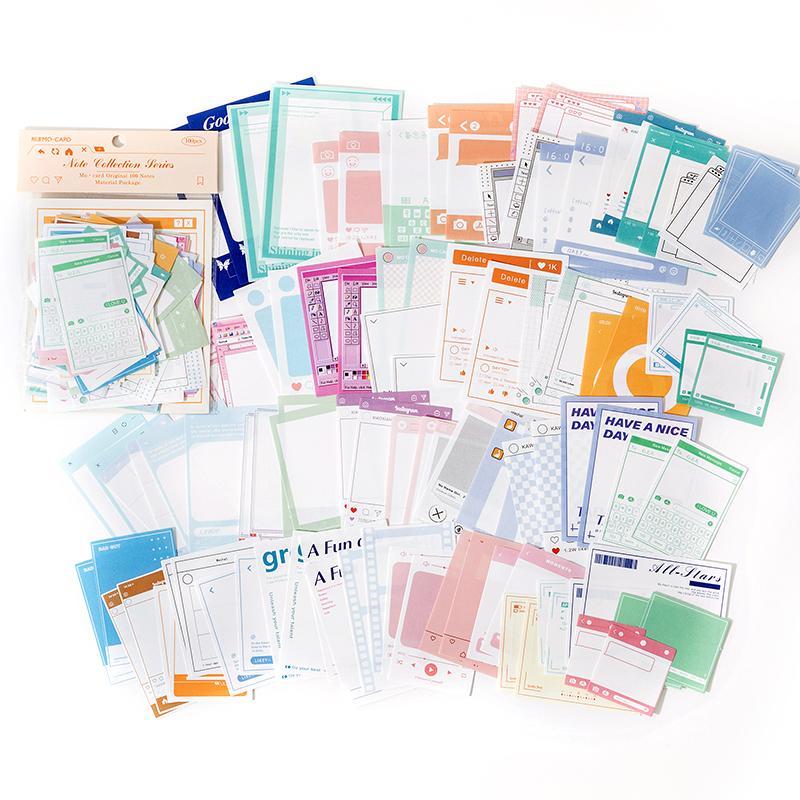 100pcs/pack Vintage Memo Paper Set DIY Scrapbooking School Supplies Decor Junk Journal Marking Stationery Notes Paper