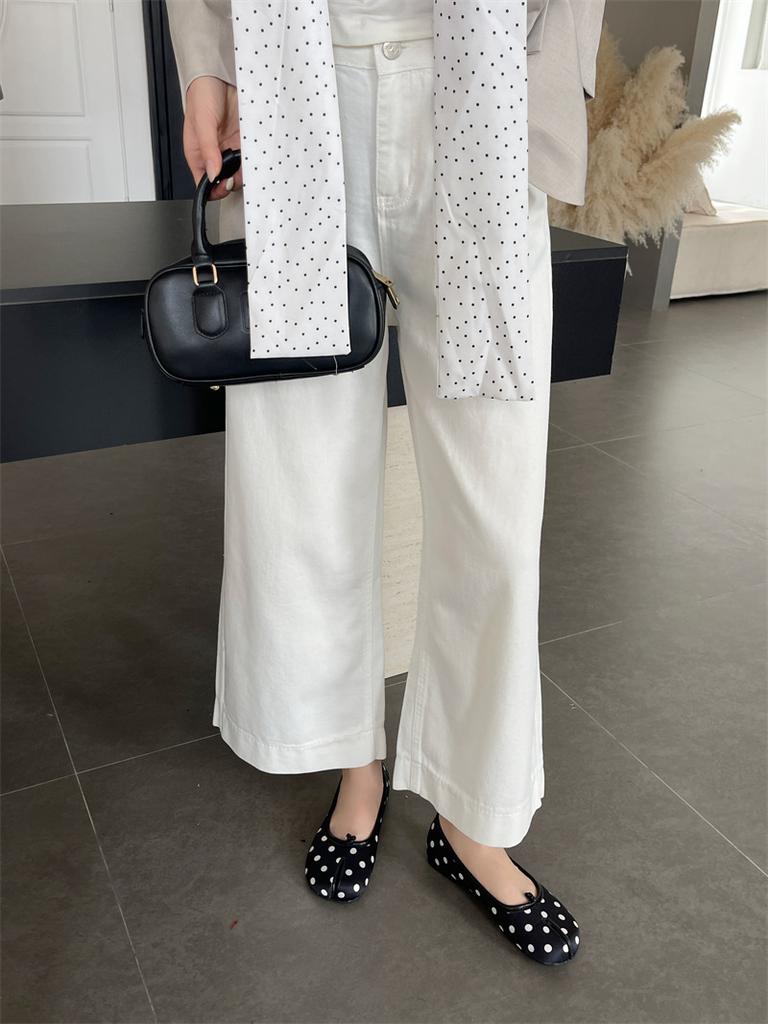 2025 new fashion shallow single shoes polka dot women's flats