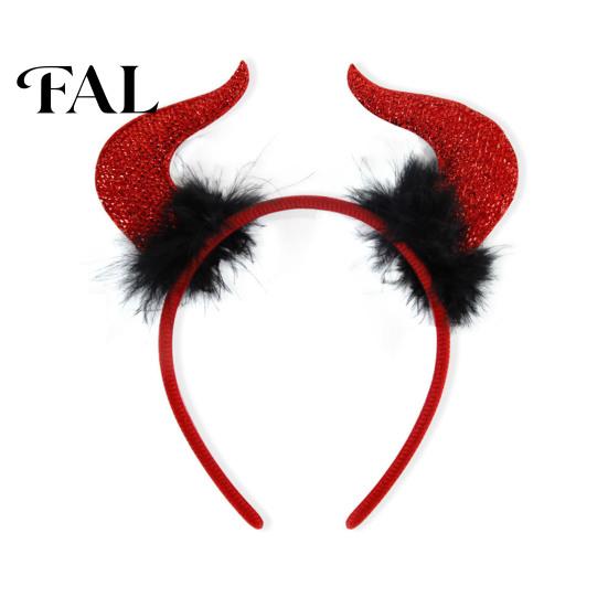 Halloween Costume Accessories Red Devil Costume, Glitter Horn Headband And Trident Prop Cosplay Set for Party Cosplay, Masquerade Performance