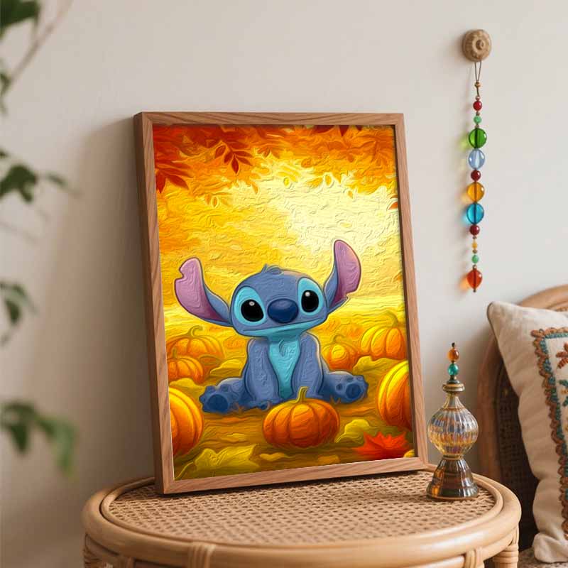 Disney Stitch autumn pumpkin oil painting art set handmade diy gift home decoration