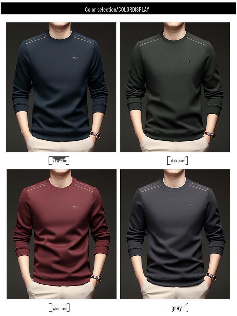 Men's Trendy Fleece-Lined Winter Pullover Hoodie - Casual Warm Round Neck Design
