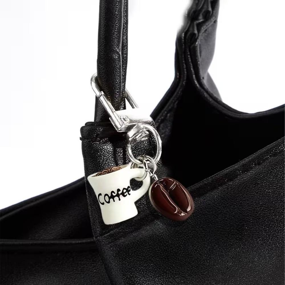 Simulation Coffee Cup Keychain Miniature Realistic Coffee Pendant  for Luggage Zippers
