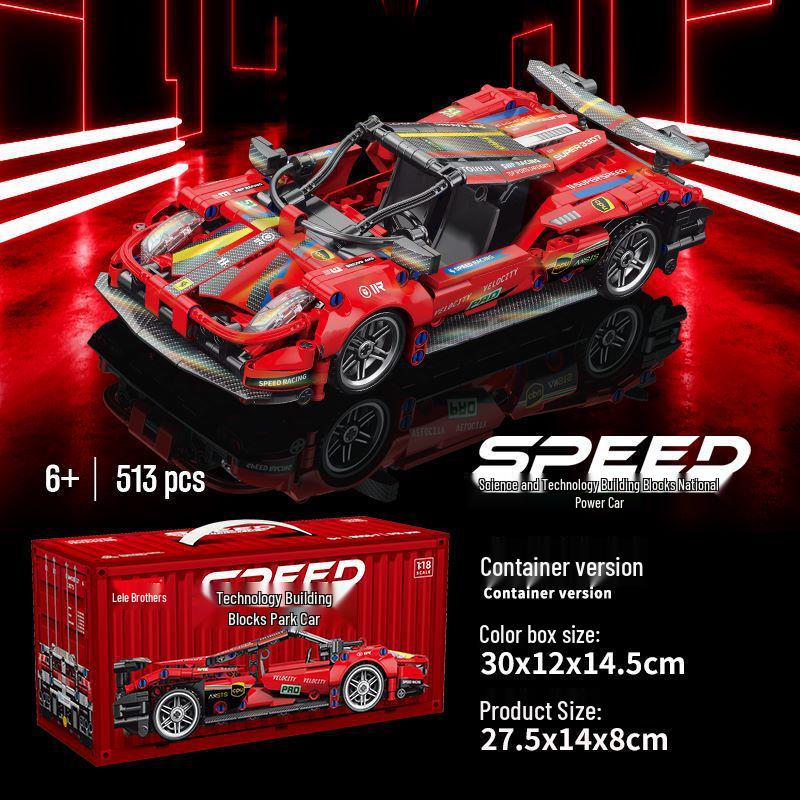 Pull-Back Technology Car Compatible with Lego: Lele Brothers 9055 Educational Assembly Toy for Kids