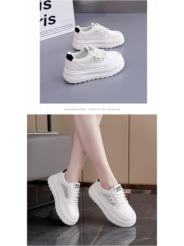 Sommer 2025 Weiße Plateau-Sneakers - Koreanische Version für Studentinnen