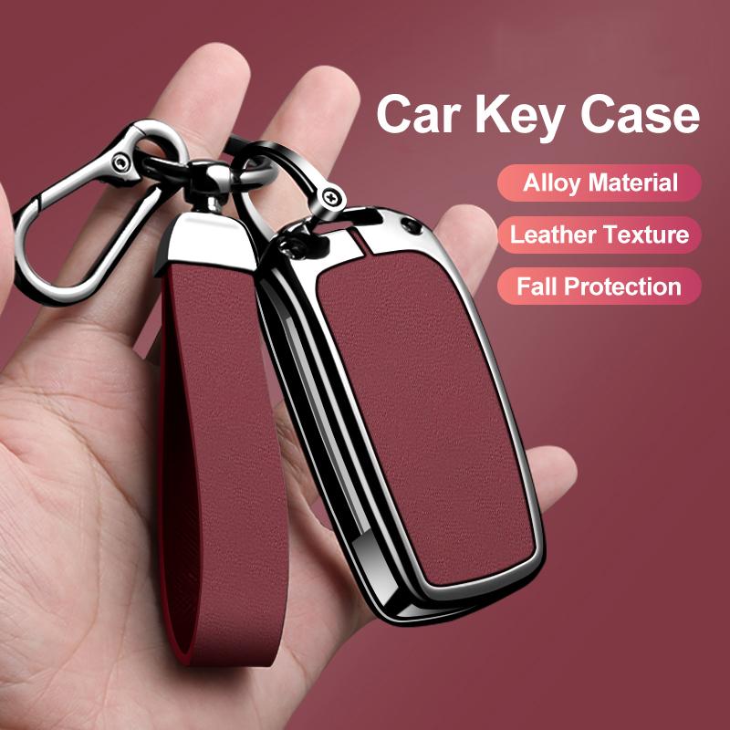 Zinc Alloy Leather Car Key Cover Fits Renault Sandero Koleos Captur Kadjar Megane Clio 5 Austral Logan Arkana Koleos Key Shell