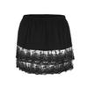 Women's Tiered Sheer Lace Trim Extender Half Plus Size Skirt