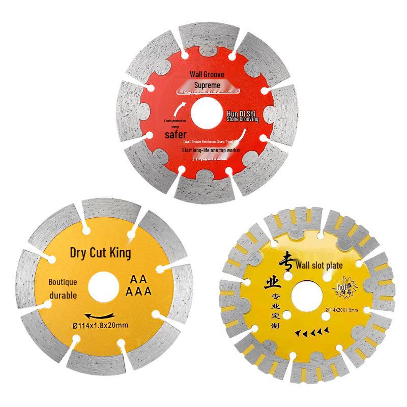 Diamond Slotting Saw Blade for Tile, Concrete, Stone & Marble - Dry Cutting Angle Grinder Blade