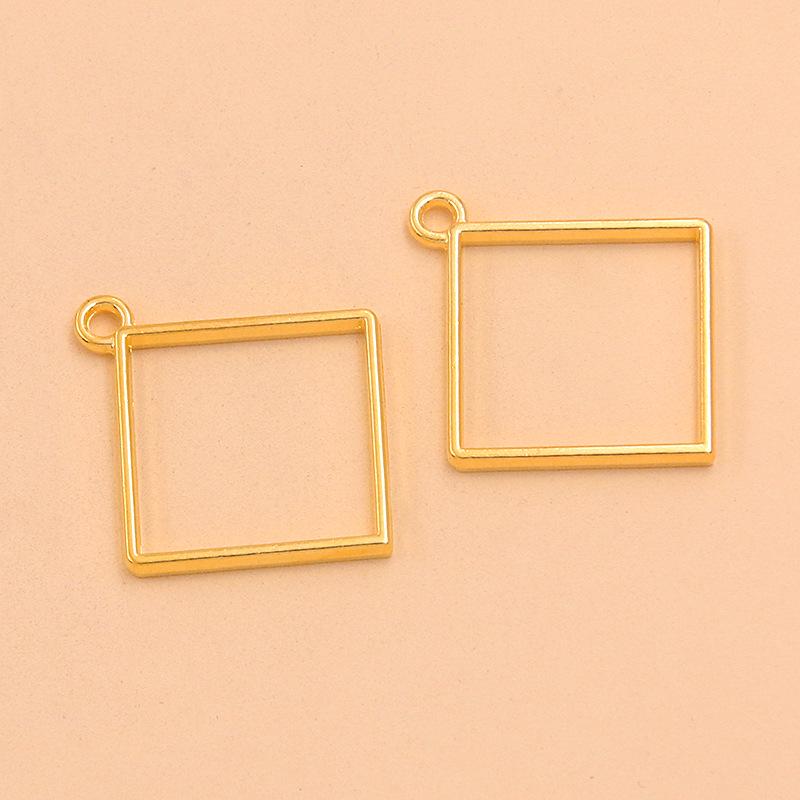 16 Styles Gold-Tone Alloy Jewelry Pendants: Moon, Round, Heart, Charms, and Hollow Frames