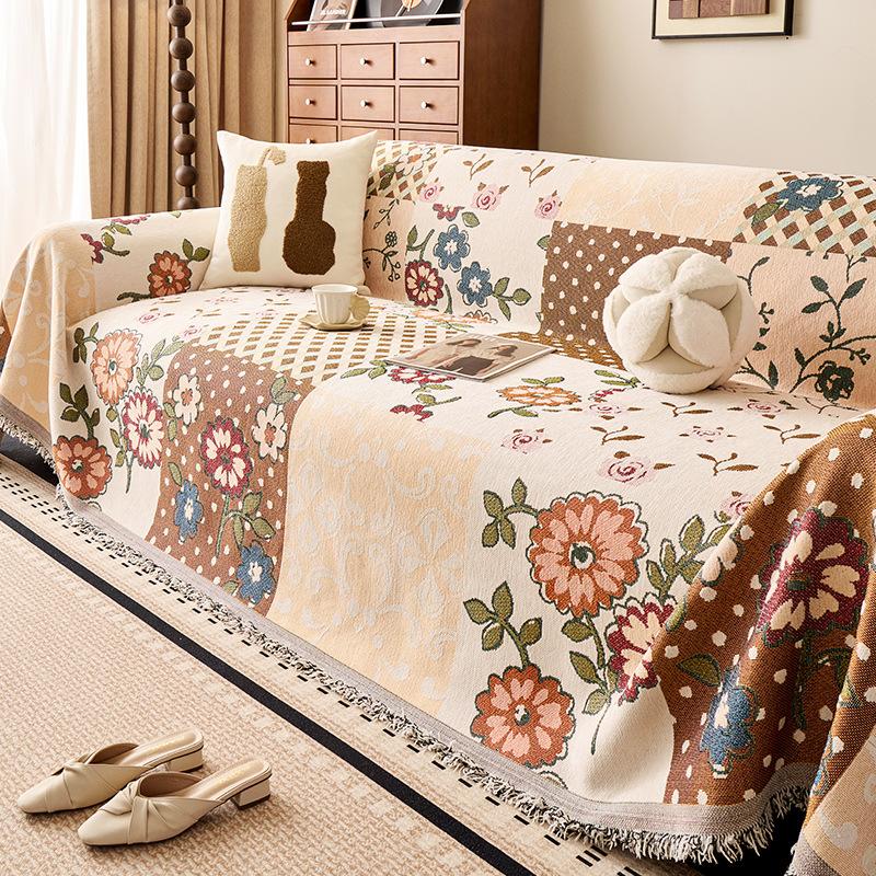 Tecido de capa de sofá boêmio, toalha de sofá para todas as estações, uma capa completa inteira, capa de sofá nova para sala de estar 2025