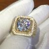 European & American Men's Fashion Diamond Ring - Hot-Selling Full Diamond Micro-Paved Design
