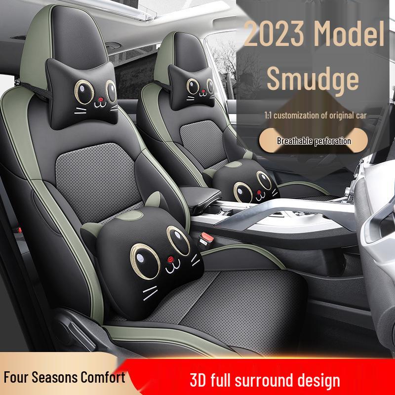 Bin Yue All-Season Leather Car Seat Cover, Full Surround, Universal Fit for Five Seats