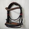 Dressage Crank Bridle Tan Stone Crystal Browband with Softy Padding for Horse .