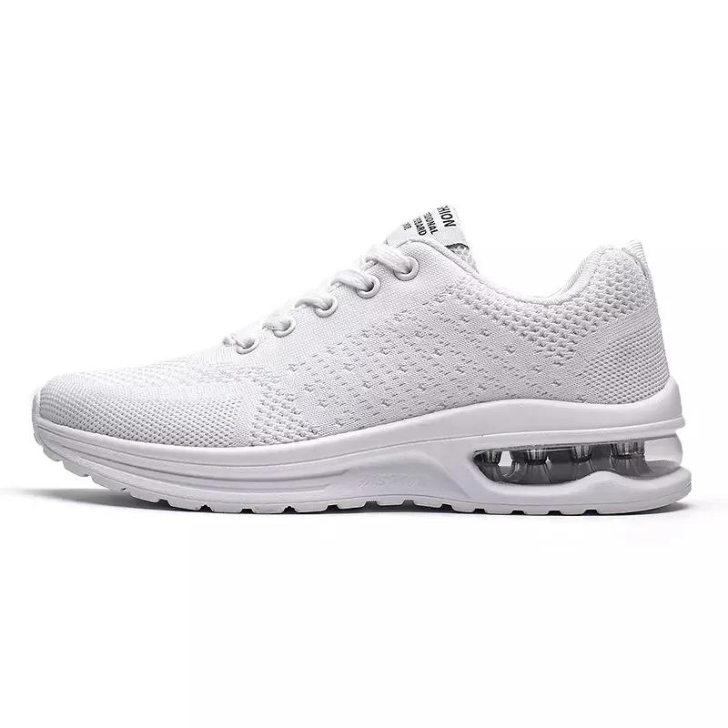 

Fashion Men Women Sneakers Unisex Breathable Running Shoes Breathable Lightweight Air Cushion Sport Trainers 36 белый