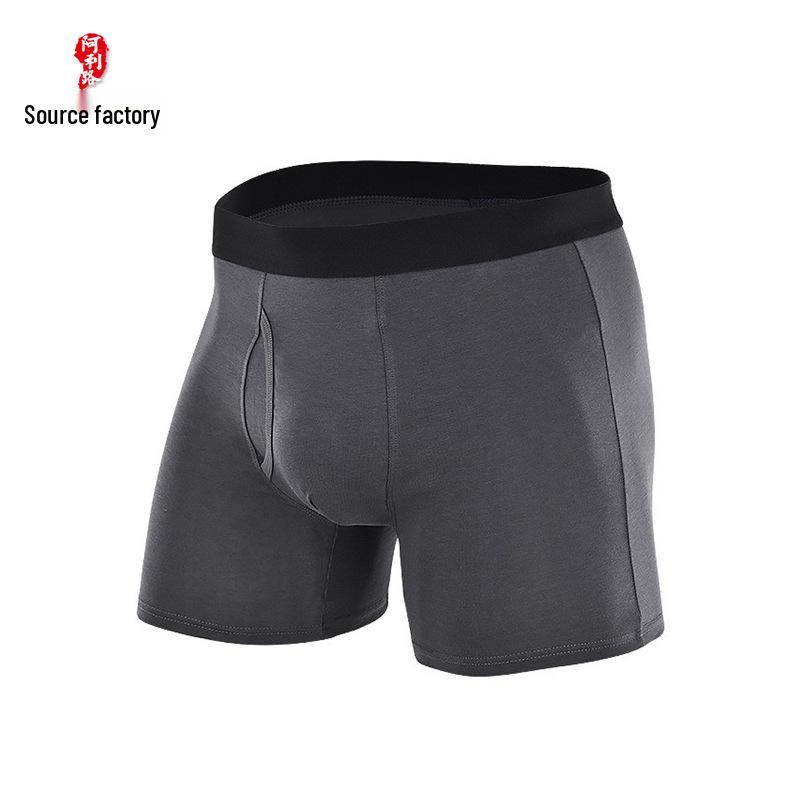 British Style Men s Breathable Cotton Boxers - Plain Color & Relaxed Fit