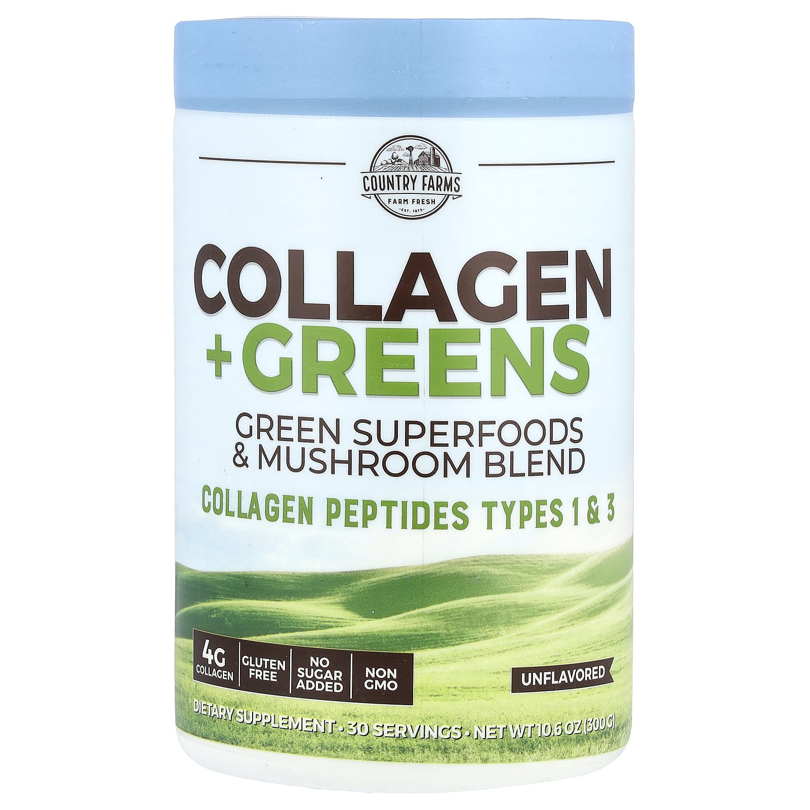 

Country Farms, Collagen Plus Green, без запаху, 10,6 унцій (300 г)