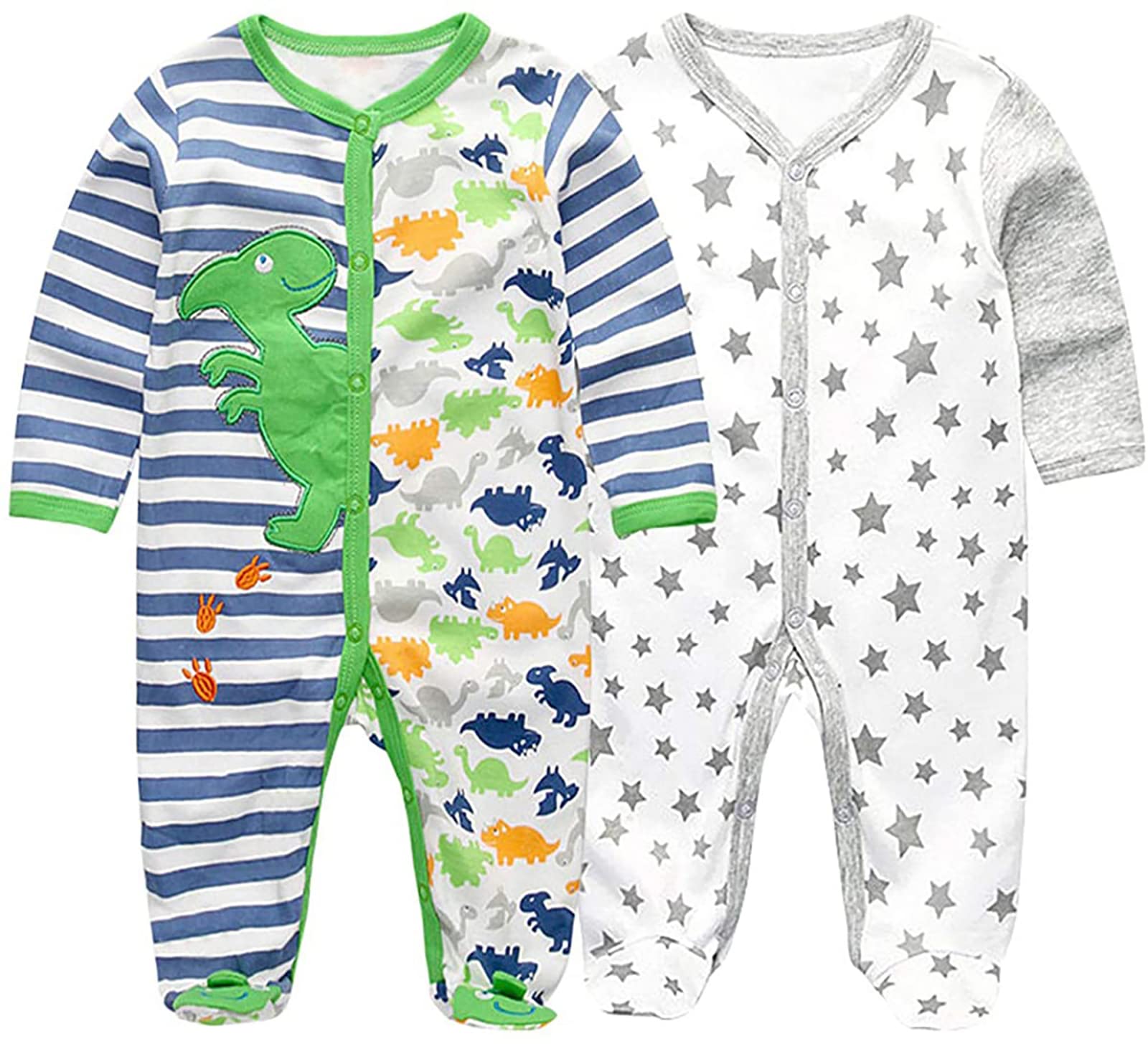 

Baby long newborn set of cute front baby shower suitable for all months [LEYAN] clothes, coveralls, sleeves, rompers, pajamas, clothes, 2, opening,