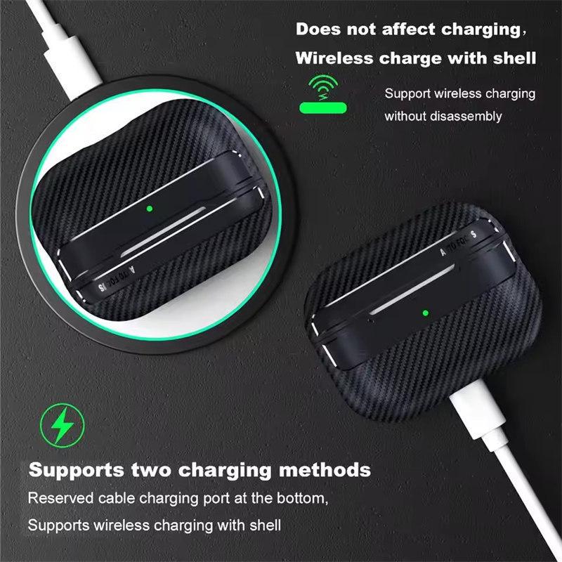 For Airpods Pro 2 Case Carbon Fiber Earphone Cover For Apple AirPods Pro 3 Third Generation Pro 2 Usb C Boxs Case with Hook